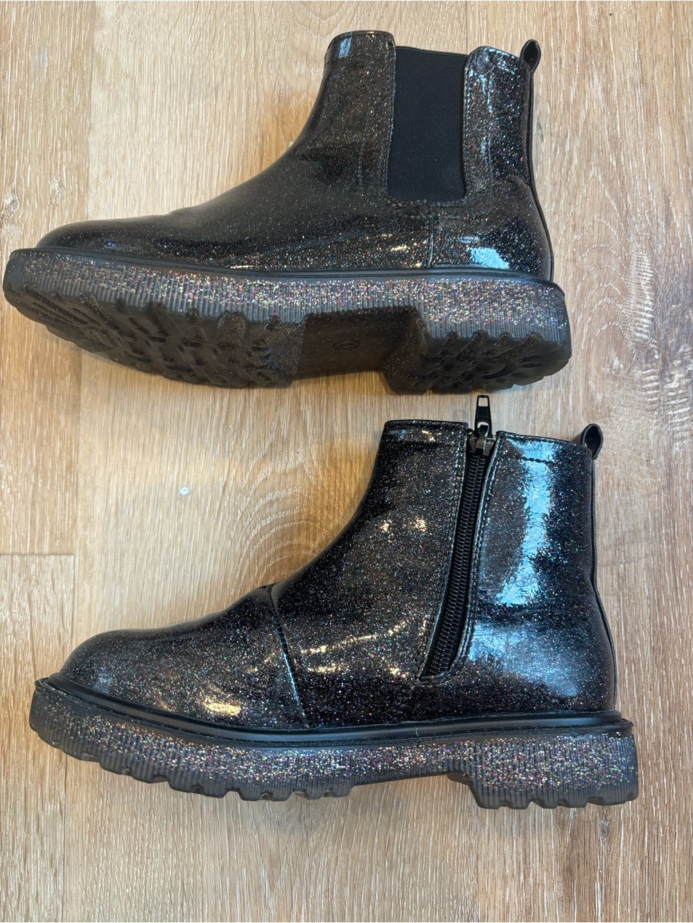 Kids Black Glitter Chelsea Boots - Sparkle Ankle Boots